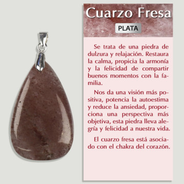 CUARZO FRESA. Colgante PLATA. Formas surtidas