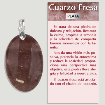 CUARZO FRESA. Colgante PLATA. Formas surtidas