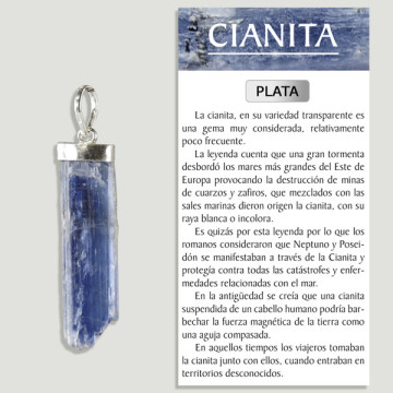 BLUE KYANITE. SILVER pendant. Rough