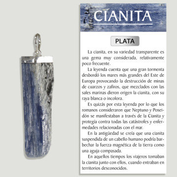 BLUE KYANITE. SILVER pendant. Rough