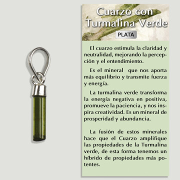 TOURMALINE VERTE. Pendentif ARGENT. Rugueux