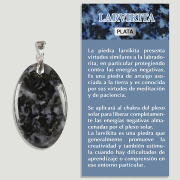 LARVIKITE. Pendentif ARGENT. Formes assorties