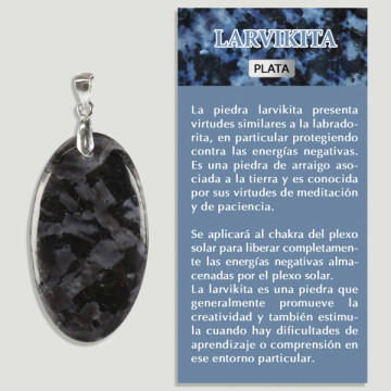 LARVIKITE. Pendentif ARGENT. Formes assorties