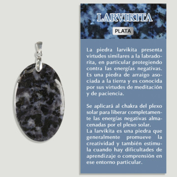 LARVIKITE. Pendentif ARGENT. Formes assorties