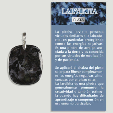 LARVIKITE. Pendentif ARGENT. Formes assorties