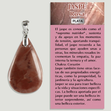 JASPE ROSA. Pingente PRATA. Formas variadas