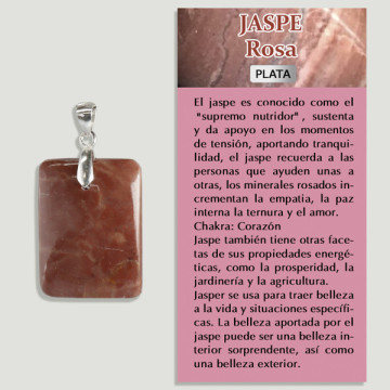 JASPE ROSA. Pingente PRATA. Formas variadas