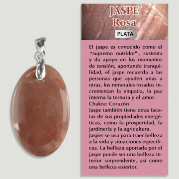 JASPE ROSA. Pingente PRATA. Formas variadas