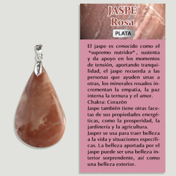 JASPE ROSA. Colgante PLATA. Formas surtidas