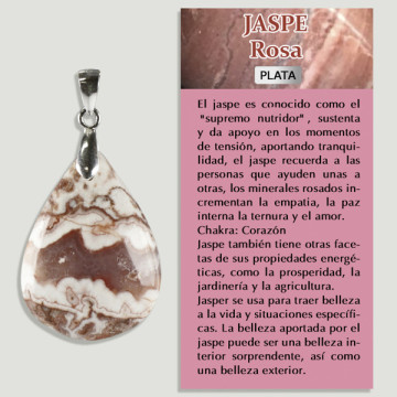 JASPER ROSA COM FAIXAS. Pingente PRATA. Formas variadas