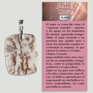 JASPER ROSA COM FAIXAS. Pingente PRATA. Formas variadas