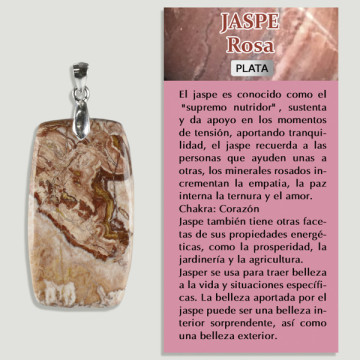 JASPER ROSA COM FAIXAS. Pingente PRATA. Formas variadas