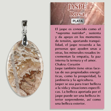 JASPER ROSA COM FAIXAS. Pingente PRATA. Formas variadas