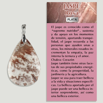 JASPE ROSE À BANDES. Pendentif ARGENT. Formes assorties