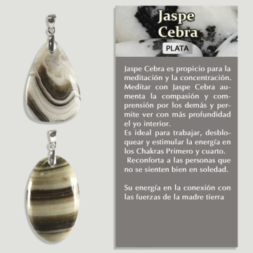 JASPE CEBRA. Colgante PLATA. Formas surtidas