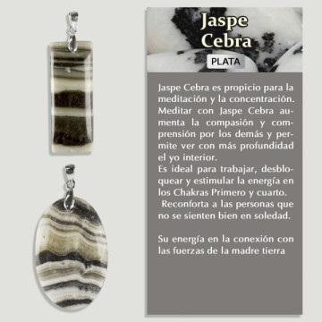 JASPE ZÈBRE. Pendentif ARGENT. Formes assorties