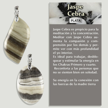 JASPE CEBRA. Colgante PLATA. Formas surtidas