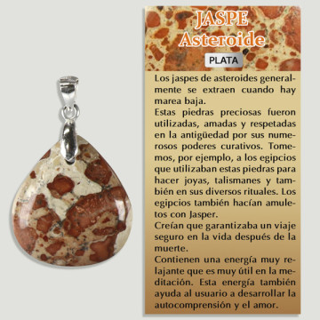 ASTEORIDA JASPER. Pingente PRATA. Formas variadas