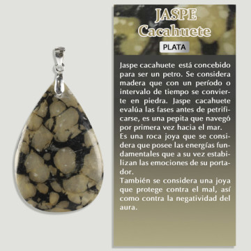 JASPE D'ARACHIDES. Pendentif ARGENT. Formes assorties