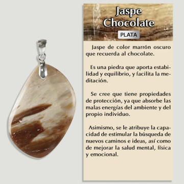 JASPE CHOCOLATE. Colgante PLATA. Formas surtidas