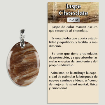 JASPE CHOCOLAT. Pendentif ARGENT. Formes assorties