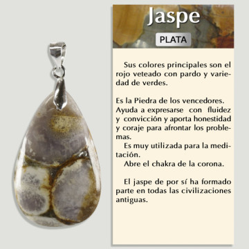 JASPE COBRA. Pendentif ARGENT. Formes assorties