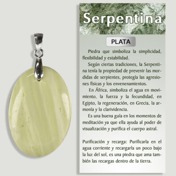 SERPENTINA VERDE. Colgante PLATA. Formas surtidas