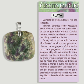 RUBIS FUCHSITE. Pendentif ARGENT. Formes assorties