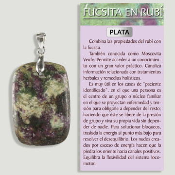 FUCHSITE RUBY. SILVER pendant. Assorted shapes