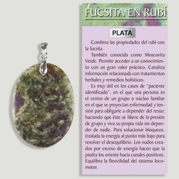 FUCHSITE RUBY. SILVER pendant. Assorted shapes