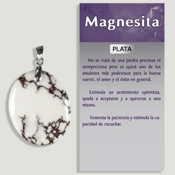 MAGNÉSITE. Pendentif ARGENT. Formes assorties