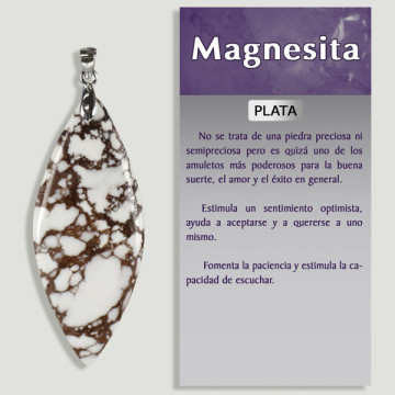 MAGNÉSITE. Pendentif ARGENT. Formes assorties