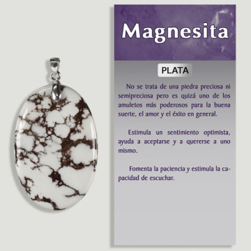 MAGNÉSITE. Pendentif ARGENT. Formes assorties