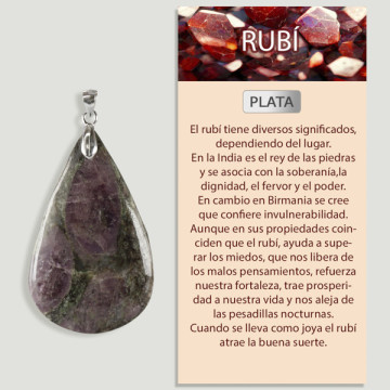 RUBIS dans MATRICE. Pendentif ARGENT. Formes assorties