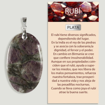 RUBIS dans MATRICE. Pendentif ARGENT. Formes assorties