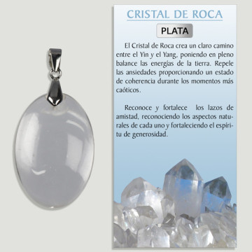 Cristal de roche. Pendentif ARGENT. Formes assorties