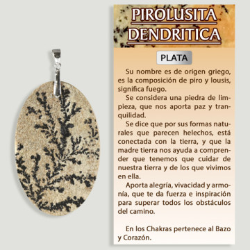 PYROLUSITE DENTRITIQUE. Pendentif ARGENT. Formes assorties