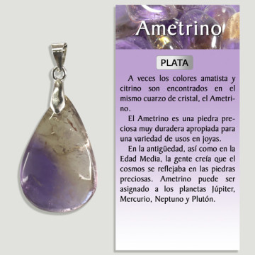 AMETRINO “B”. SILVER pendant. Assorted shapes