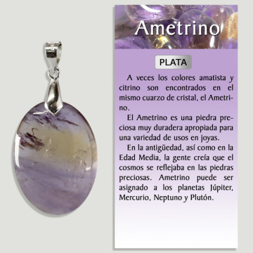 AMETRINO «B». Pendentif ARGENT. Formes assorties