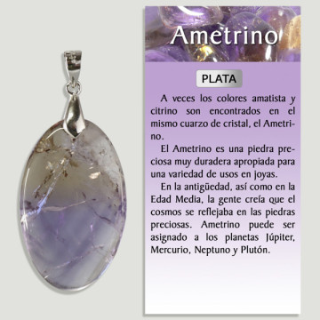 AMETRINO “B”. SILVER pendant. Assorted shapes