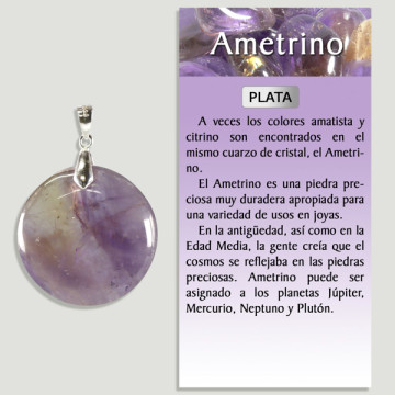 AMETRINO «B». Pendentif ARGENT. Formes assorties