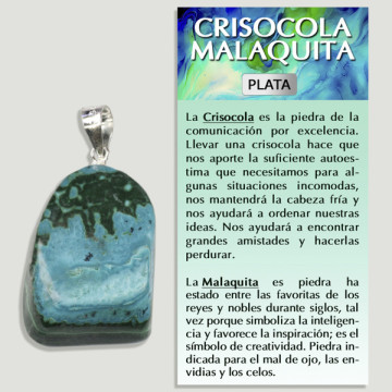 CHRYSOCOLLA MALACHITE. SILVER pendant. Assorted shapes