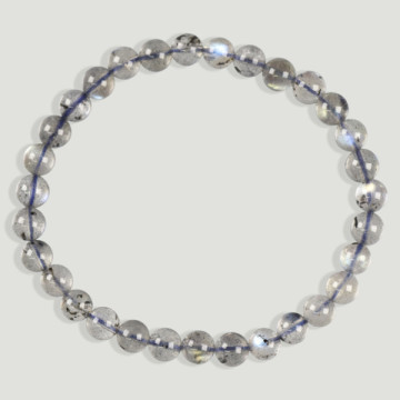 LABRADORITE. Bracelet élastique. Boule 6 mm