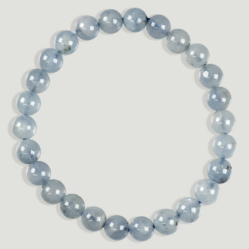 AQUAMARINE. Elastic bracelet. Ball 7-8 mm