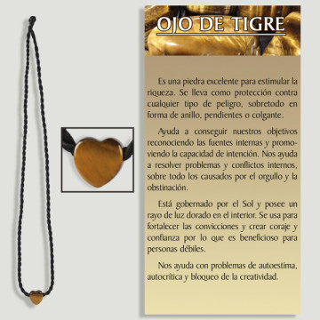 OJO de TIGRE. Colgante con cordón. Modelo Corazón