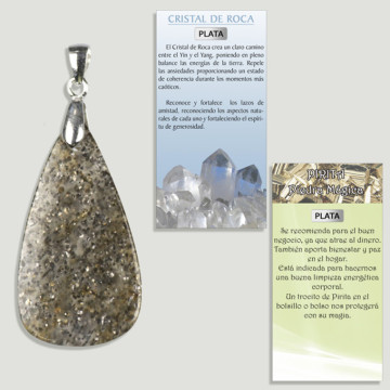 QUARTZ avec PYRITE. Pendentif ARGENT. Formes assorties