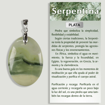 SERPENTINA VERDE. Colgante PLATA. Formas surtidas