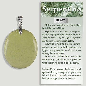 SERPENTINA VERDE. Colgante PLATA. Formas surtidas