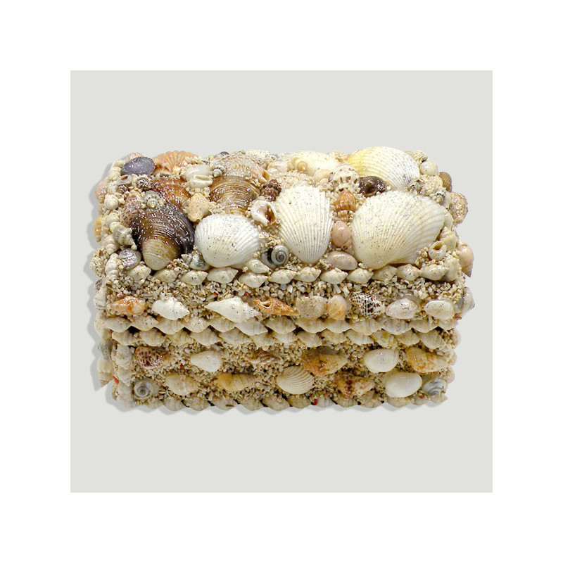Cofre nácar, conchas y arena blanca. 16x10x10 cm Cofre nácar, conchas y arena blanca. 16x10x10 cm