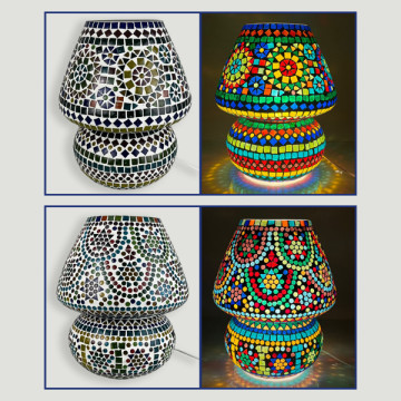 Lampe indienne en verre 24x30cm. Modèles assortis